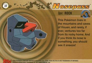 2003 Topps Pokemon Advanced #59 Nosepass Back