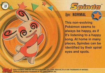 2003 Topps Pokemon Advanced #78 Spinda Back