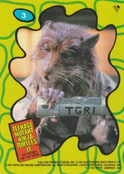 1991 Topps Teenage Mutant Ninja Turtles II: The Secret of the Ooze - Stickers #3 Teenage Mutant Ninja Turtles Front