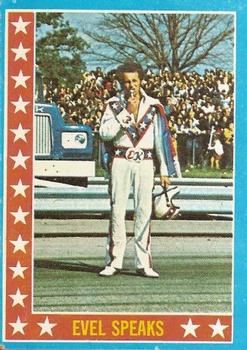 1974 Topps Evel Knievel #11 Evel Speaks Front