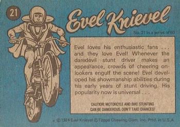 1974 Topps Evel Knievel #21 Public Appearance Back