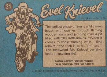 1974 Topps Evel Knievel #24 Confident Crusader Back