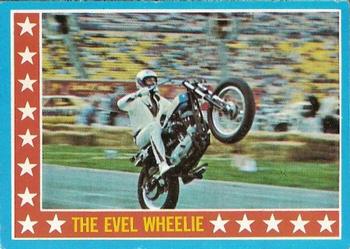 1974 Topps Evel Knievel #2 The Evel Wheelie Front