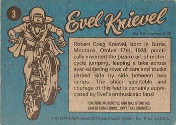 1974 Topps Evel Knievel #3 Riding High Back