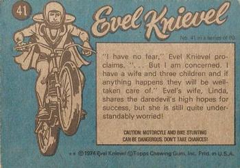 1974 Topps Evel Knievel #41 High Horizons Back
