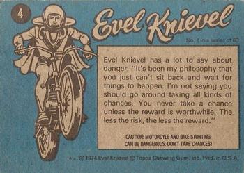 1974 Topps Evel Knievel #4 Movin' On Back
