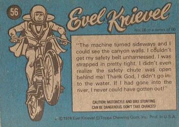 1974 Topps Evel Knievel #56 Parachute to Safety Back