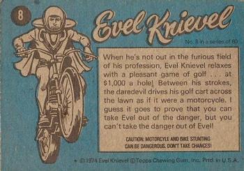 1974 Topps Evel Knievel #8 Easy Racer Back