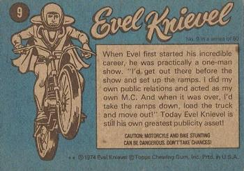 1974 Topps Evel Knievel #9 Along Came Evel Back
