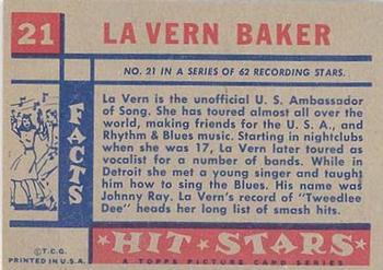1957 Topps Hit Stars #21 LaVern Baker Back