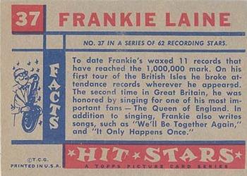 1957 Topps Hit Stars #37 Frankie Laine Back