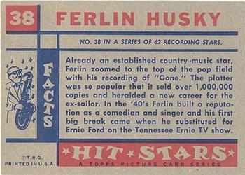 1957 Topps Hit Stars #38 Ferlin Husky Back