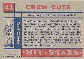 1957 Topps Hit Stars #41 Crew Cuts Back