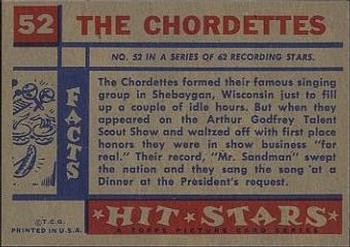 1957 Topps Hit Stars #52 The Chordettes Back