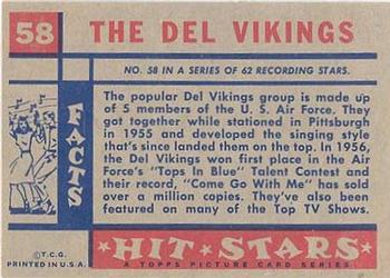 1957 Topps Hit Stars #58 The Del Vikings Back