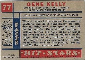 1957 Topps Hit Stars #77 Gene Kelly Back