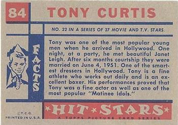1957 Topps Hit Stars #84 Tony Curtis Back