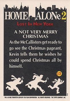 1992 Topps Home Alone 2 #13 A Not Very Merry Christmas Back