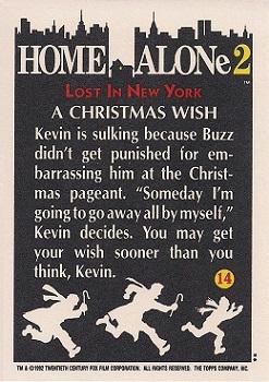 1992 Topps Home Alone 2 #14 A Christmas Wish Back
