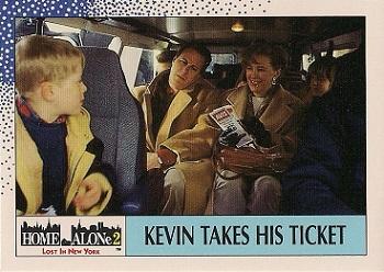 1992 Topps Home Alone 2 #16 Kevin Takes His Ticket Front