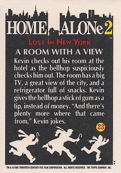 1992 Topps Home Alone 2 #23 A Room with a View Back