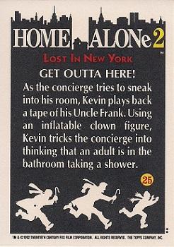 1992 Topps Home Alone 2 #25 Get Outta Here! Back