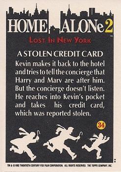 1992 Topps Home Alone 2 #34 A Stolen Credit Card Back