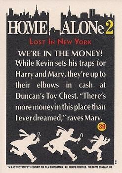 1992 Topps Home Alone 2 #39 We're in the Money! Back