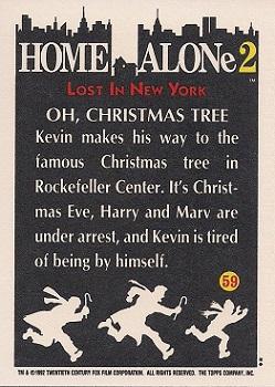 1992 Topps Home Alone 2 #59 Oh, Christmas Tree Back