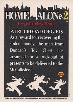 1992 Topps Home Alone 2 #63 A Truckload of Gifts Back