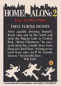 1992 Topps Home Alone 2 #66 Two Turtle Doves Back