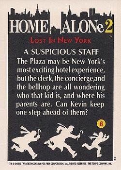 1992 Topps Home Alone 2 #6 A Suspicious Staff Back