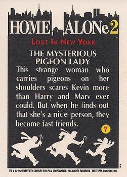 1992 Topps Home Alone 2 #7 The Mysterious Pigeon Lady Back