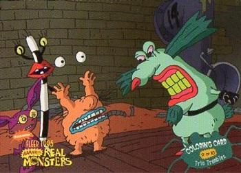 1995 Fleer AAAHH!! Real Monsters - Coloring Cards #9 Trio Trembles Front