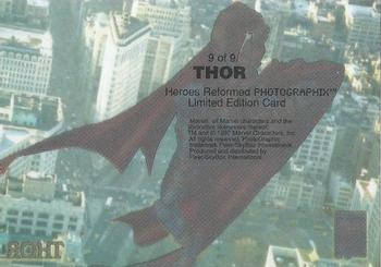 1997 Fleer/SkyBox Marvel Premium QFX - PhotoGrafix ClearChrome #9 Thor Back