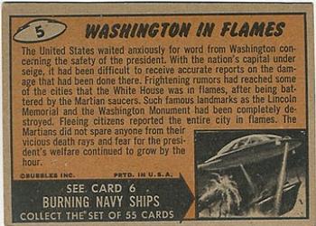 1962 Topps Mars Attacks #5 Washington in Flames Back