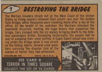 1962 Topps Mars Attacks #7 Destroying the Bridge Back