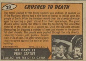 1962 Topps Mars Attacks #20 Crushed to Death Back