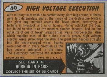 1962 Topps Mars Attacks #40 High Voltage Execution Back