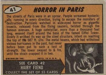 1962 Topps Mars Attacks #41 Horror in Paris Back