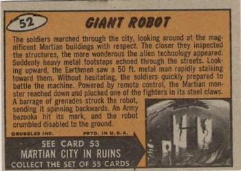 1962 Topps Mars Attacks #52 Giant Robot Back