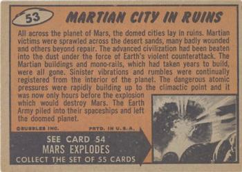 1962 Topps Mars Attacks #53 Martian City in Ruins Back