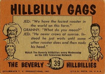 1963 Topps Beverly Hillbillies #39 It musta been a pretty sick chicken for such a bandage. Back