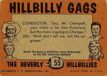 1963 Topps Beverly Hillbillies #55 We're going to a fancy nightclub. Back