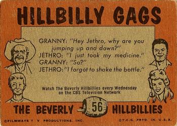 1963 Topps Beverly Hillbillies #56 Elly May, Jed, Granny and Jethro. Back