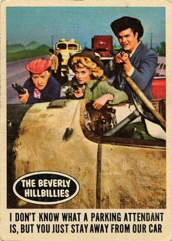 1963 Topps Beverly Hillbillies #58 I don't know what a parking attendant is, but you just stay away from our car Front