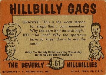 1963 Topps Beverly Hillbillies #61 Jed Clampett. Back