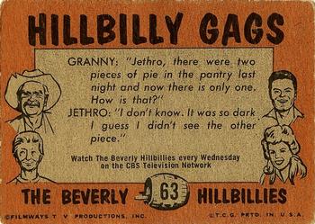1963 Topps Beverly Hillbillies #63 When that ice melts we're in for a flood! Back