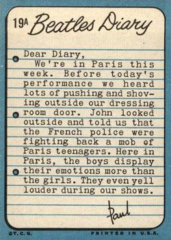 1964 Topps The Beatles Diary #19A John, Paul, George Back