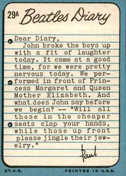 1964 Topps The Beatles Diary #29A John Back